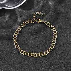 Золотой 304 браслеты-цепочки из нержавеющей стали для женщин и мужчин, ромб, ионное покрытие (ip), золотые, 7 дюйм (17.9 см)