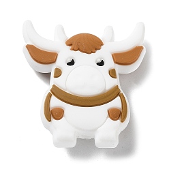 Перу Силиконовые бусины для крупного рогатого скота, DIY уход за ожерельем, Перу, 29x28x9 мм, отверстие : 2 мм