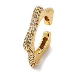 Прозрачный Кольца-манжеты для женщин с открытыми кольцами из латуни и кубическим цирконием в виде звезды, без свинца и без кадмия, долговечный, реальный 18 k позолоченный, прозрачные, 3.5 мм