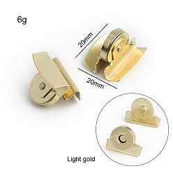 Золотой Бесшовная пряжка из магнитного сплава, Сумка-коробка ручной работы с двойными ножками и крышками, столкновение гвоздей, золотые, 20x20 мм