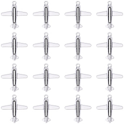 Античное Серебро 30 шт. Подвески из сплава в тибетском стиле, тема самолетов, античное серебро, 35x31x3.5 мм, отверстие : 2.5 мм