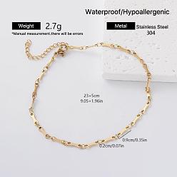Others Minimalist 304 Stainless Steel Link Chain Bracelets for Women, Golden, Dog Bone Shape, 9.06 inch(23cm)