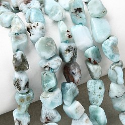 Ларимар Природные ларимар бисер нитей, самородки, упавший камень, 5~9x5~8.5x3~6 мм, отверстие : 0.8~0.9 мм, около 31 шт / нитка, 7.87'' (20 см)