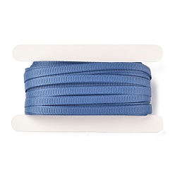 Steel Blue Polyester Grosgrain Ribbon,  for DIY Handmade Craft, Gift Decoration, Steel Blue, 1/4 inch(5mm), about 10.93 yards (10m)/card