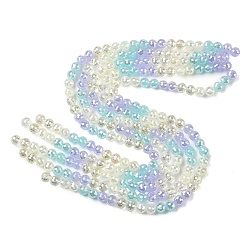 Лиловый Стеклянные бусины с гальваническим покрытием , круглые, граненый(32 граненый), градиент цвета, сирень, 8 мм, отверстие : 1.2 мм, около 48 шт / нитка, 13.98'' (35.5 см)