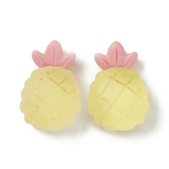 Yellow Transparent Resin Decoden Cabochons, Imitation Food, Pineapple, Yellow, 19.5x13x9.5mm