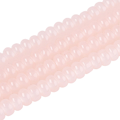 Pink 3 нити из искусственного нефрита и стеклянных бусин, рондель, розовые, 4~4.5x2.5 мм, отверстие : 0.7 мм, около 149 шт / нитка, 14.96 дюйм (38 см)