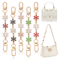 (52) Непрозрачная лаванда Удлинители ремешка для кошелька из пластиковой эмали с цветочным звеном, с поворотными застежками сплава, разноцветные, 14.2 см, 5 цветов, 1 шт / цвет, 5 шт / комплект