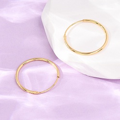 Золотой 925 серьги с обручем из серебра 925 пробы, кольцо, золотые, 20x1.2 мм, штифты : 0.6 мм