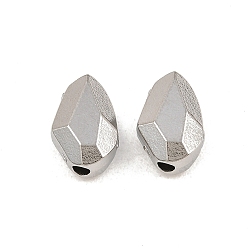 Нержавеющая Сталь Цвет 304 из нержавеющей стали бусы, Грановитая Teardrop, цвет нержавеющей стали, 10.5x7x4.5 мм, отверстие : 1.8 мм