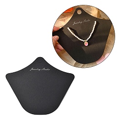 Черный Бумажные карты дисплея ожерелья, Карточка для демонстрации ювелирных изделий в форме бюста для показа ожерелья, чёрные, 14x15.1x0.05 см