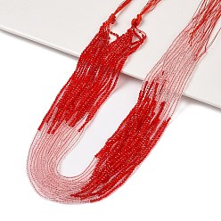 Красный Прозрачный градиент цвета стеклянные бусины пряди, сегментированные разноцветные бусины, граненые круглые, красные, 2 мм, отверстие : 0.5 мм, около 160~178 шт / нитка, 13.58 ~14.17 дюйм (34.5~36 см)