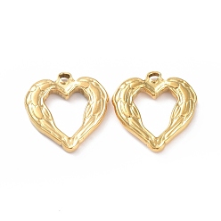 Золотой Ионное покрытие (ip) 304 подвески из нержавеющей стали, шарма сердца, золотые, 22x21x2.5 мм, отверстие : 2x1.5 мм