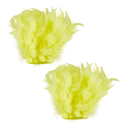 Желтый Браслеты из перьев, наручные браслеты, для Хэллоуина, рождественской вечеринки, сценического выступления, с застежкой-липучкой, желтые, 255x140x2 мм
