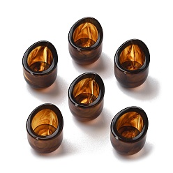 Кокосово-Коричневый Двухцветные акриловые бусины, имитация драгоценных камней бусины, колонка, кокосового коричневый, 14x18 мм, отверстия: 5 мм и 9.5 мм.