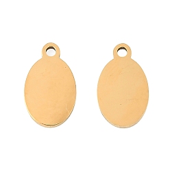 Oval 201 подвески из нержавеющей стали, лазерная резка, реальный 18 k позолоченный, овальный шарм, 11x6.5x1 мм, отверстие : 1.2 мм