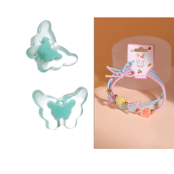 Бирюза 100 шт прозрачные акриловые бусины, бусина в бусине, бабочка, бирюзовые, 11.5x15.4x6.6 мм, отверстие : 2.2 мм