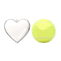 Прозрачный Подвески из прозрачного пластика с сердцем, для рождественского украшения, прозрачные, 65x63x37 мм