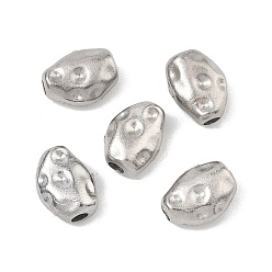 Нержавеющая Сталь Цвет Кованые 304 бусины из нержавеющей стали, самородки, цвет нержавеющей стали, 8.5x6.5x4.5 мм, отверстие : 1.8 мм