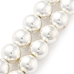 с Платиновым Покрытием Синтетические магнитные гематит бусины пряди, круглые, класс 3, с покрытием платиным, 12~12.5x11.5x12 мм, отверстие : 1.2 мм, около 34 шт / нитка, 16.54'' (42 см)