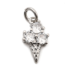 Платина Латунные микро проложить кубического циркония прелести, мороженое, стойки покрытие, долговечный, без кадмия и без свинца, с целью перехода в кольце, платина, 14.5x8x3.5 мм, отверстие : 3.5 мм