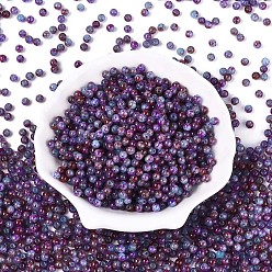 Фиолетовый Краски для выпечки стеклянные бусины, круглые, фиолетовые, 4~4.5 мм, отверстие : 1 мм, Около 4500 шт / фунт