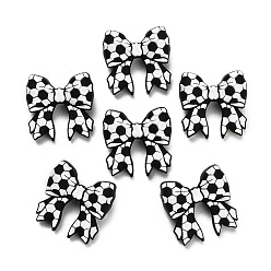 Bowknot Силиконовые бусины на футбольную тематику, фокусные бусы, чёрные, бантом, 29x29x14.5 мм, отверстие : 2 мм