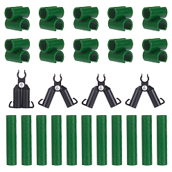 Mixed Color Gardening Tool Set, Sturdy Metal Garden Stakes, A-Type Connecting Joint and Adjustable Plant Plastic Connector, Mixed Color, 40pcs/set