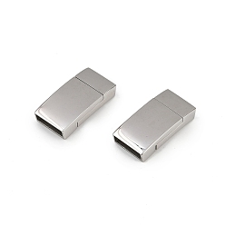 Нержавеющая Сталь Цвет Магнитные застежки, нержавеющая сталь 304, прямоугольные, цвет нержавеющей стали, 23.5x11.5x5.5 мм, отверстие : 10.5x3.5 мм