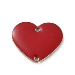 (123L) Белый крем непрозрачный блеск Подвески из латуни, без кадмия, без никеля и без свинца, с эмалью, сердце, огнеупорный кирпич, 15x18x2 мм, отверстие : 1.2 мм