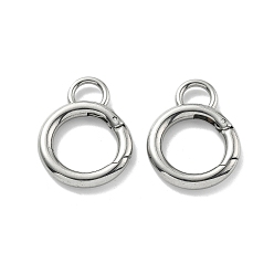 Нержавеющая Сталь Цвет 304 фурнитура для пружинного затвора из нержавеющей стали, кольцо, цвет нержавеющей стали, 28x22x3.5 мм, внутренний диаметр: 14.5 мм
