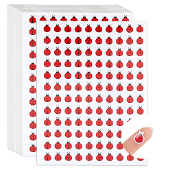 Красный 26 листы бумажных наклеек, самоклеящиеся наклейки, коровка, красные, 184x130x0.2 мм, божья коровка: 12.5x10 мм