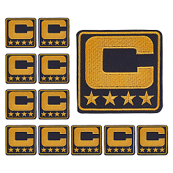 Золотистый Компьютеризированная вышивка тканью утюжок на / шить на заплатках, аксессуары для костюма, ладонь, капитан С, золотые, 77.5x77.5x1.5 мм
