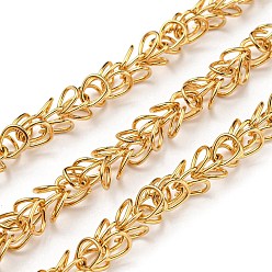 Real 18K Gold Plated 304 Stainless Steel Link Ring Chains, Unwelded, with Spool, Real 18K Gold Plated, 6~7x6~7x6~7mm, 10m/roll