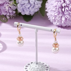 Золотой Серьги с латунной ракушкой и жемчугом, круглые, золотые, 35x10 мм