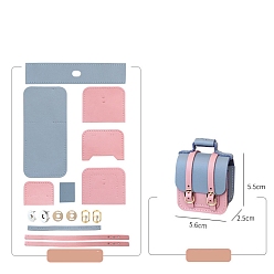 Светлый Стально-синий Набор сумок для наушников своими руками, включая материалы сумки из искусственной кожи, сумка-подкова с железной пряжкой, светло-стальной синий, 5.5x5.6x2.5 см