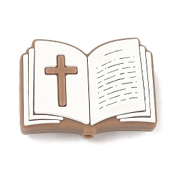 Верблюжий Силиконовые фокусные шарики, Книга с крестом, верблюжие, 20.5x29x9 мм, отверстие : 3 мм