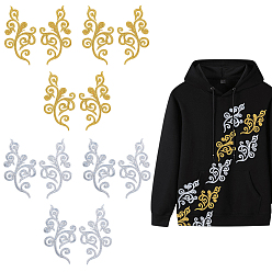 (52) Непрозрачная лаванда 6 пары 2 цвета этнический стиль цветочный узор компьютерная вышивка аппликации, металлические нити для вышивки утюгом на украшениях аксессуары, разноцветные, 175~177x88~89x1 мм, 3 пары / цвет