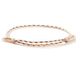 (52) Непрозрачная лаванда Плетеные браслеты из хлопкового шнура в стиле бохо, двухслойные браслеты для женщин, разноцветные, внутренний диаметр: 11 дюйм (28 см)