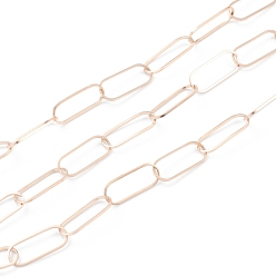 Розовое Золото Вакуумное покрытие pvd 304 цепь из нержавеющей стали, несварные, с катушкой, розовое золото , 20x8x1 мм, 5 м / рулон, 16.4 футов (5 м) / рулон