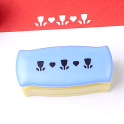 Цветок Дыроколы из пластиковой бумаги, перфоратор для бумаги для рукоделия и скрапбукинга, случайный цвет, цветочным узором, 70x30x40 мм, картина: 45x10 мм