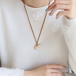 Папайя Оранжевый Ожерелья с подвесками из латуни и тыквенной эмали, ожерелья из джутового шнура, papayawhip, 28.74 дюйм (73 см)