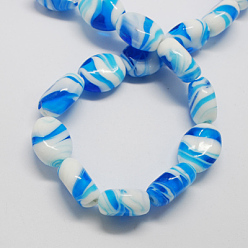 Озёрно--синий Бусины лэмпворк , овальные, Плут синий, 21x17x12 мм, отверстие : 1~3 мм