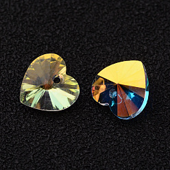 Прозрачный Очарование сердца k 9 из стекла, имитация австрийский хрусталь, прозрачные, 8x8x4.5 мм, отверстие : 1 мм