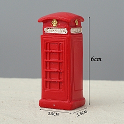 Другие Миниатюрные украшения из смолы, аксессуары для домашнего кукольного домика с микро-ландшафтом, притворяясь опорными украшениями, телефонная будка, 35x35x90 мм