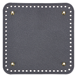 Black PU Leather Bag Bottom, for Knitting Bag, Women Bags Handmade DIY Accessories, Black, 180x180x9mm, Hole: 5mm