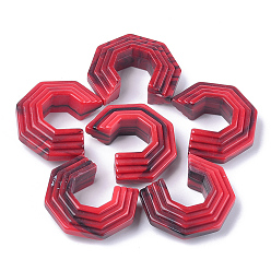 Red Acrylic Beads, Imitation Gemstone Style, No Hole/Undrilled, Red, 39.5x33.5x14mm, about 70pcs/500g