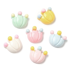 Crown Мультяшные непрозрачные кабошоны из смолы, для изготовления ювелирных изделий, разноцветные, корона, 11.5x12.5x6 мм