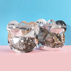 Silver Bear Shaped Plastic Resealable Packaging Bags, Self Seal Bag, Silver, 19x20x0.007cm