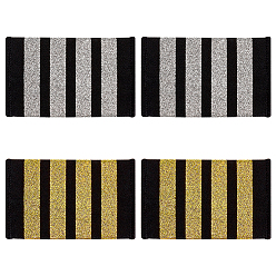 (52) Непрозрачная лаванда 4 пары 2 цвета полосатый узор полиэстер эполеты, значок на плече, разноцветные, 81x51x6 мм, внутренний диаметр: 35 мм, 2 пары / цвет